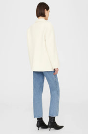 ANINE BING WHITE CASHMERE BLEND QUINN BLAZER