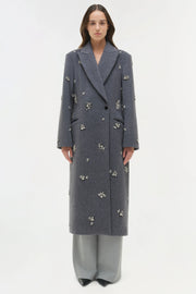 SIMKHAI GIANNI EMBELLISHED WOOL COAT