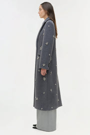 SIMKHAI GIANNI EMBELLISHED WOOL COAT