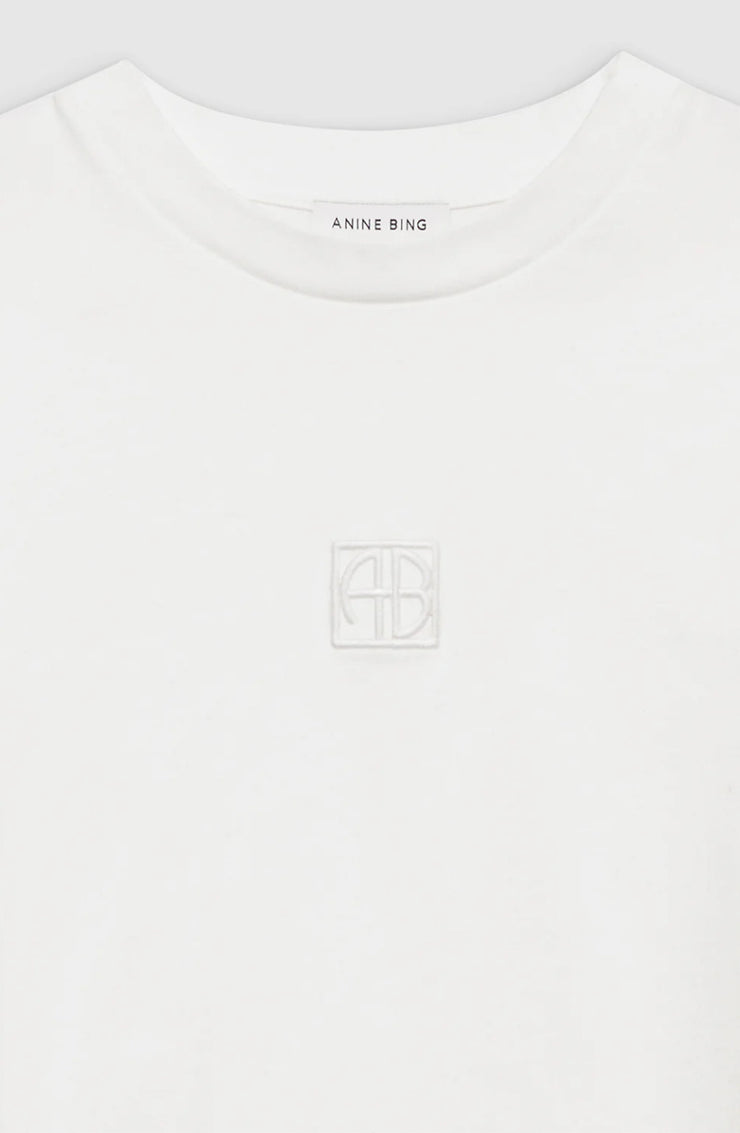 ANINE BING MONOGRAM TEE WHITE