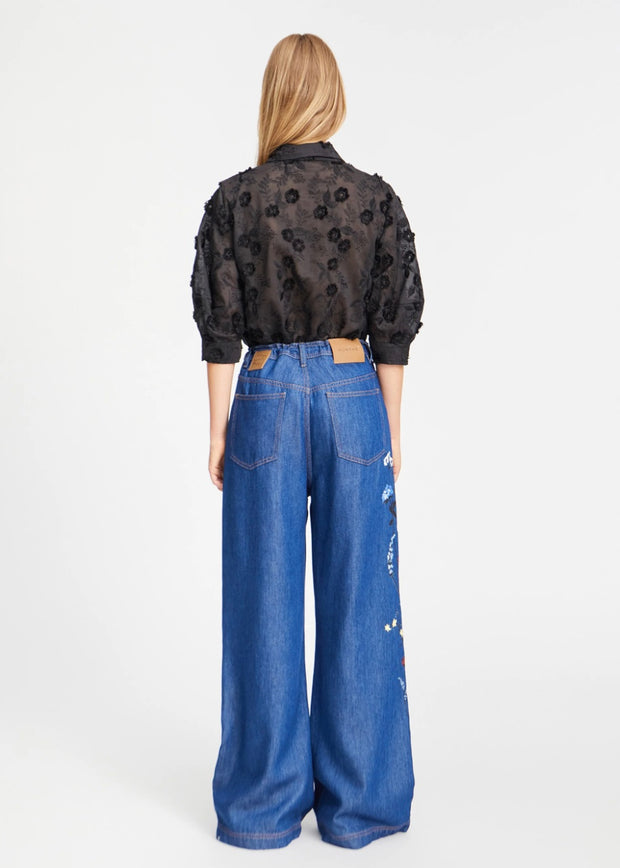 MUNTHE BLACK FLORAL SHIRT