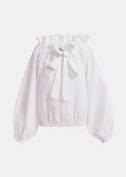 ESSENTIEL ANTWERP COTTON RUFFLE TOP WHITE