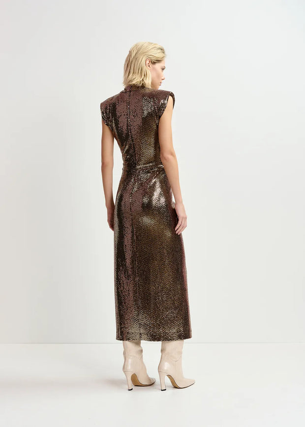 ESSENTIEL ANTWERP GOLD DRESS