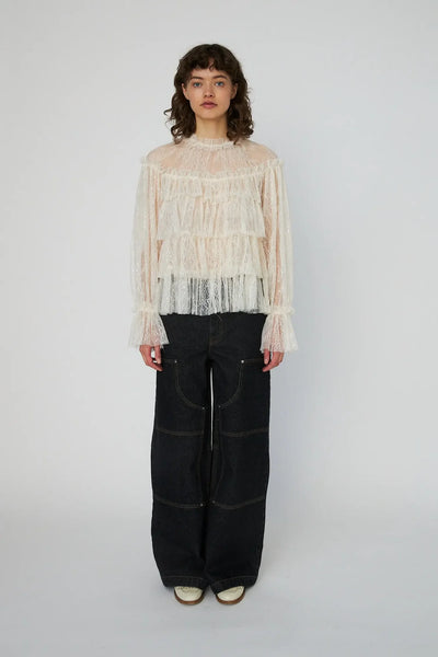 STELLA NOVA SHEER FRILL LACE BLOUSE