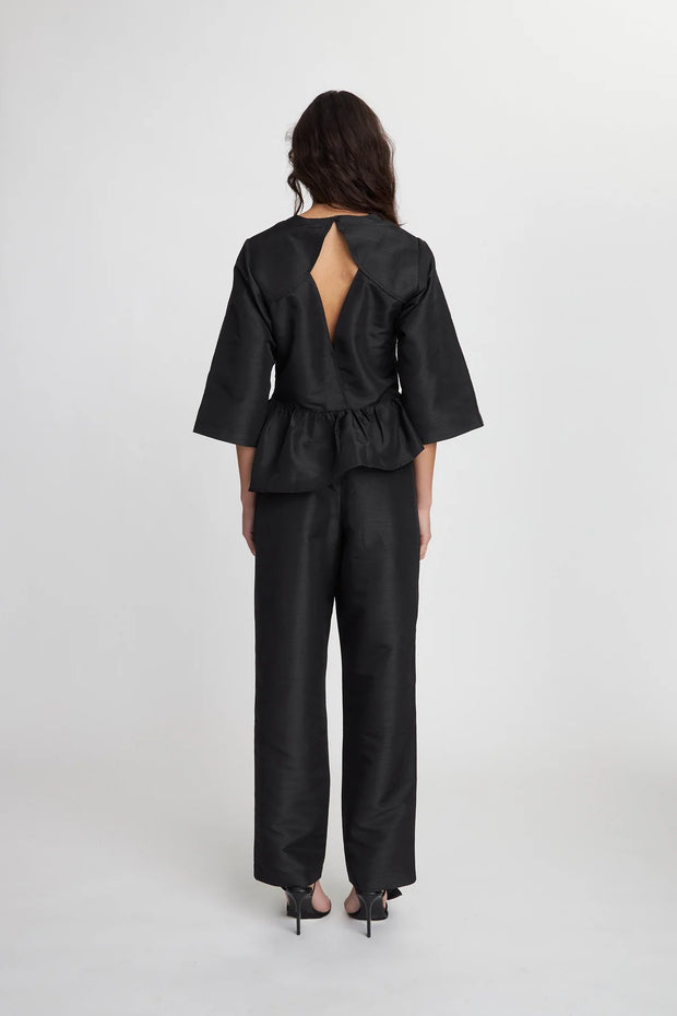 STELLA NOVA BLACK PEPLUM BLOUSE