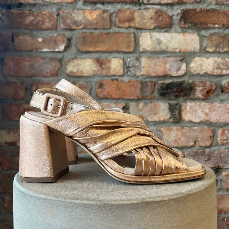 LORENZO MASIERO ROSE GOLD SANDALS