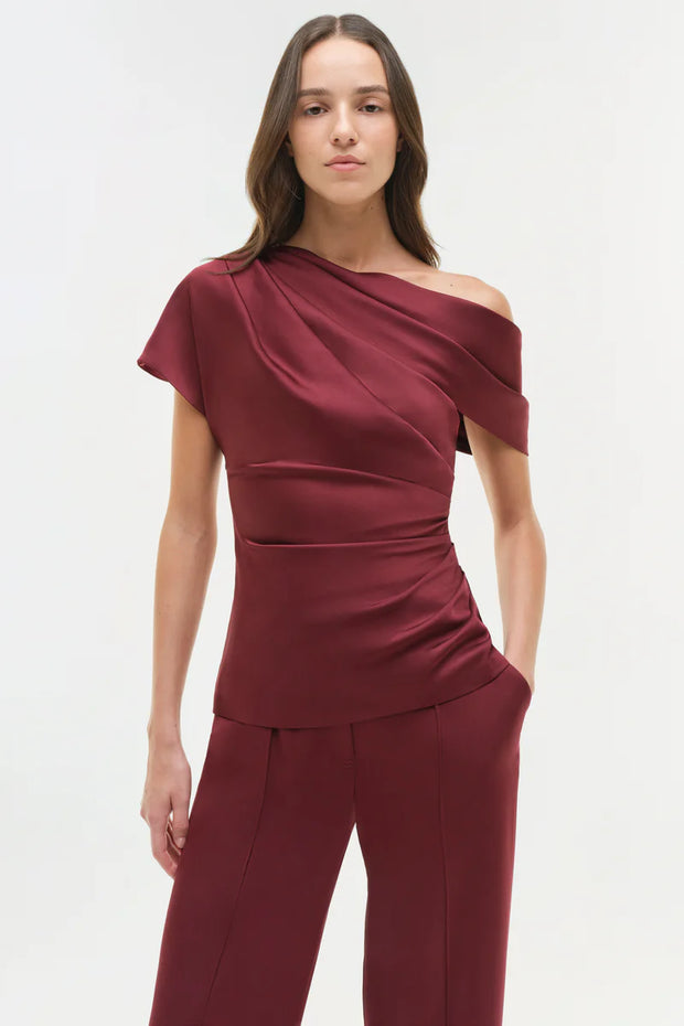 SIMKHAI PHEOBE DRAPED TOP