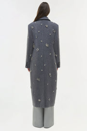 SIMKHAI GIANNI EMBELLISHED WOOL COAT