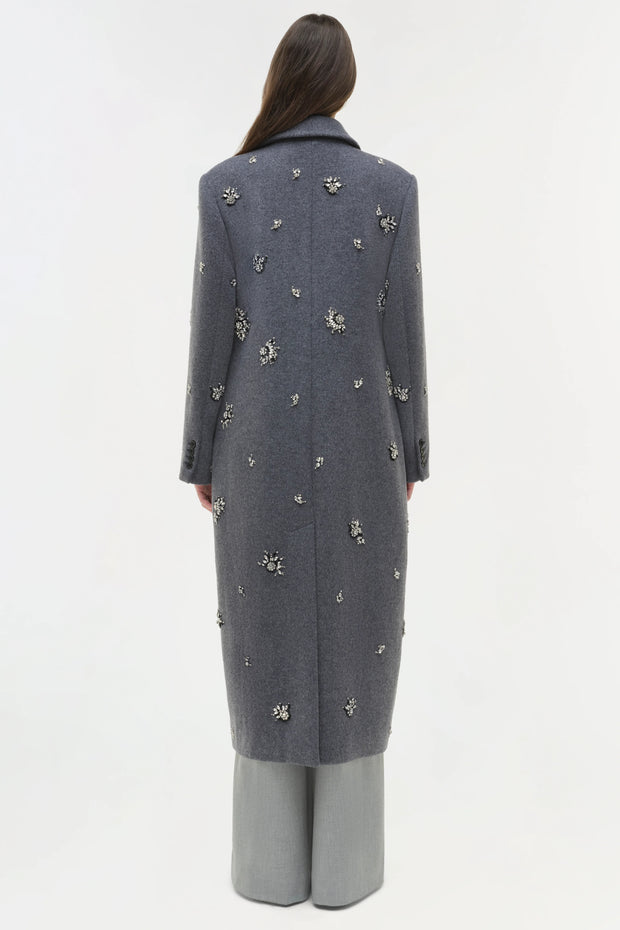 SIMKHAI GIANNI EMBELLISHED WOOL COAT