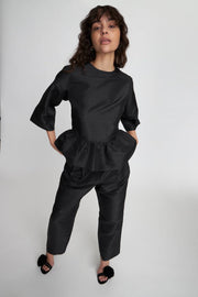 STELLA NOVA BLACK PEPLUM BLOUSE