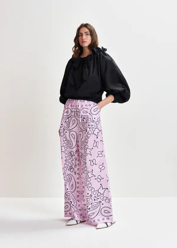 ESSENTIEL ANTWERP COTTON RUFFLE TOP BLACK
