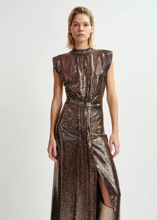 ESSENTIEL ANTWERP GOLD DRESS