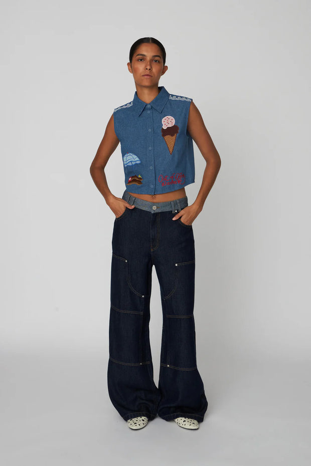 STELLA NOVA SUMMER BLUE TOP