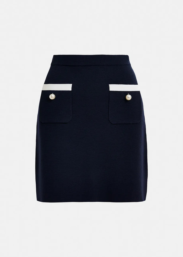 ESSENTIEL ANTWERP KNITTED SKIRT WITH PEARLS