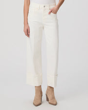 PAIGE SASHA ANKLE WIDE LEG JEAN - ECRU