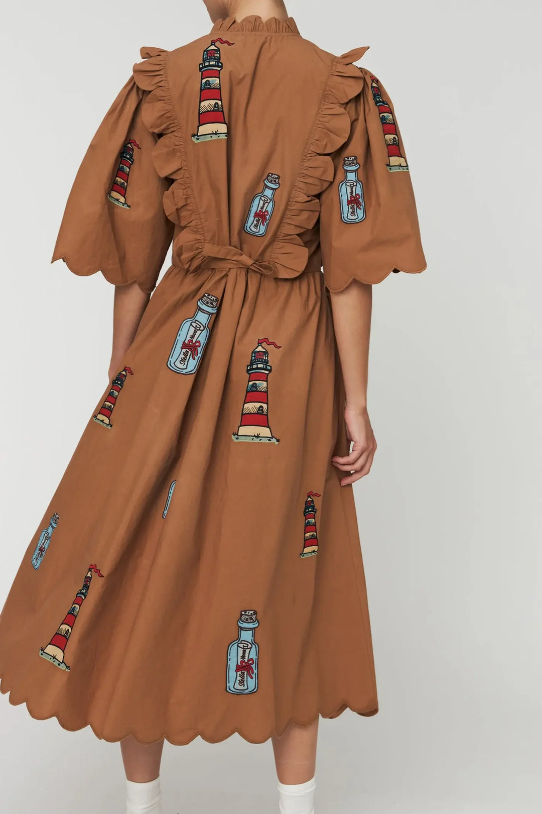 green emerald velvet dress Embroidered Midi Dress - Lobsters | Dresses
