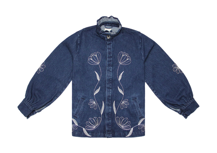 SEVENTY + MOCHI FLORAL DENIM JACKET