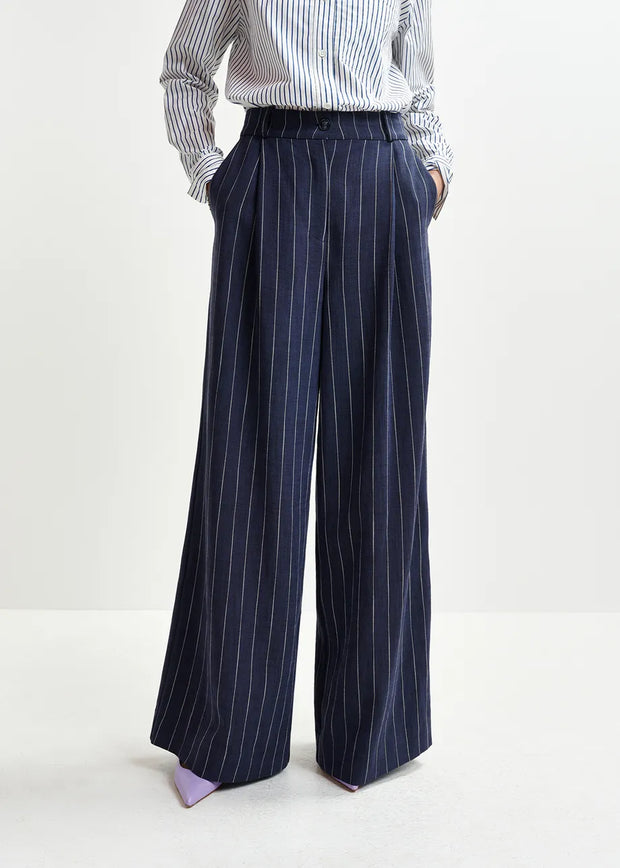 ESSENTIEL ANTWERP WIDE-LEG STRIPE TROUSERS