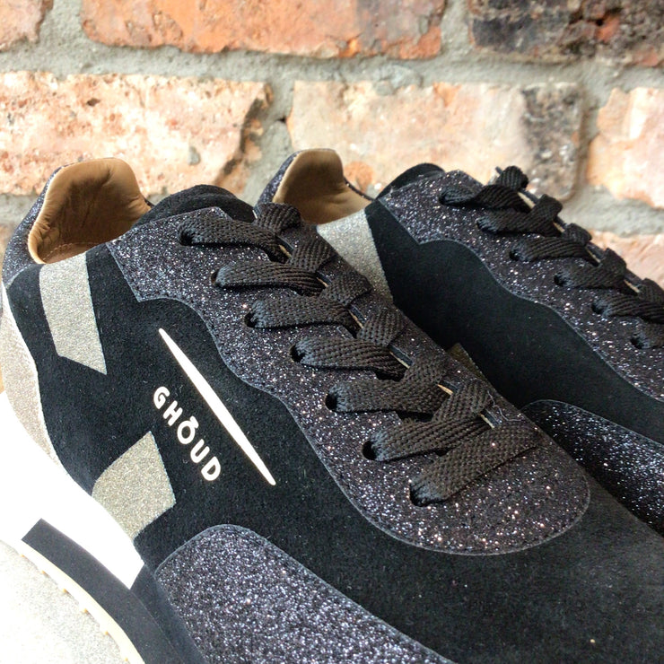 GHOUD BLACK & GOLD MESH TRAINERS