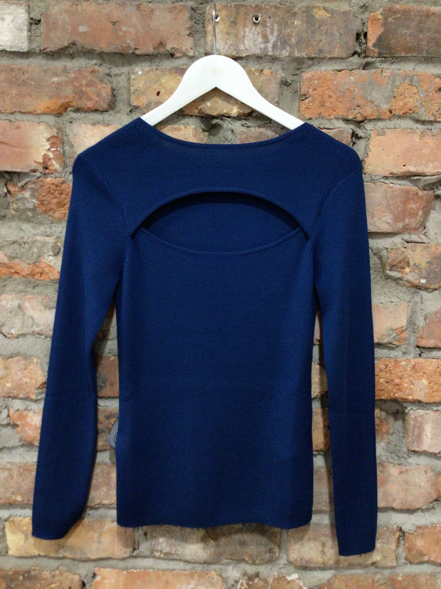 ALLUDE MERINO CUT OUT SWEATER