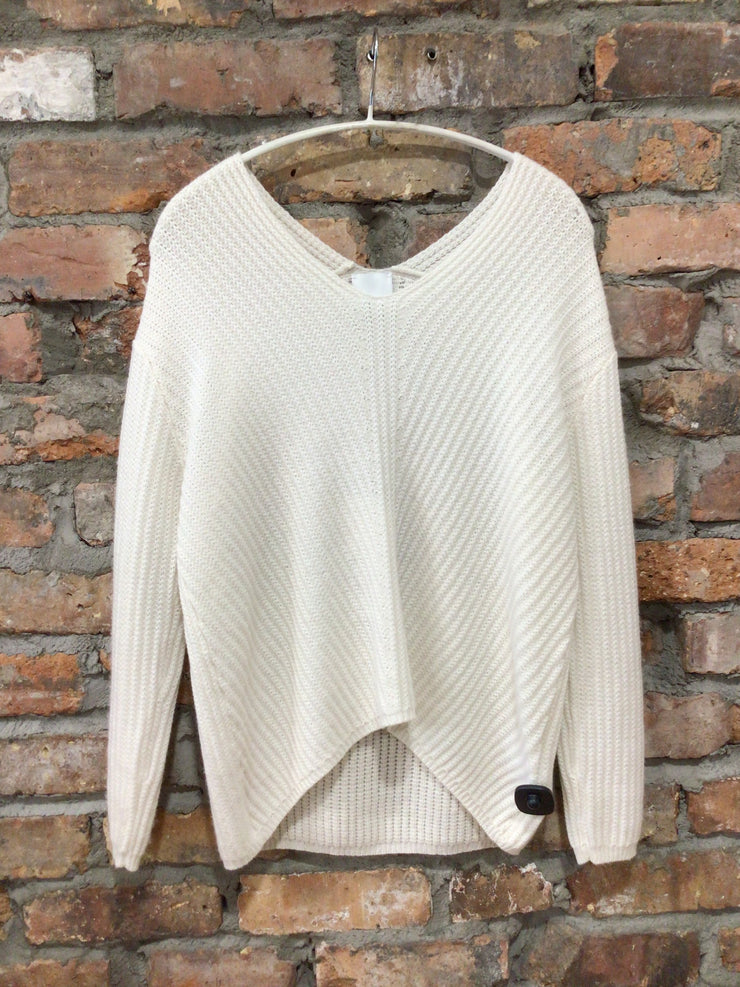 ALLUDE CASHMERE OPEN KNIT SWEATER